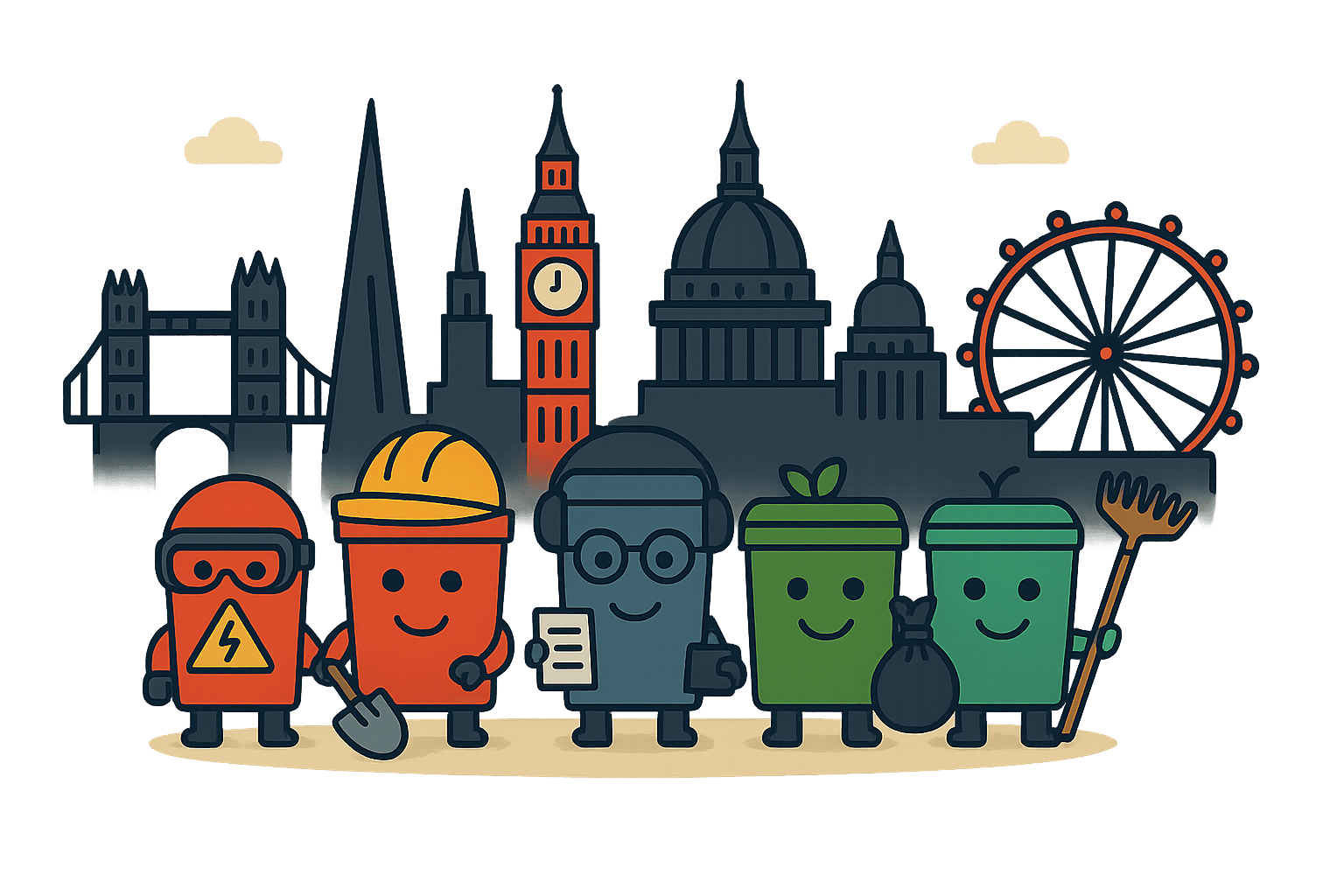 WasteLondon Bin Characters