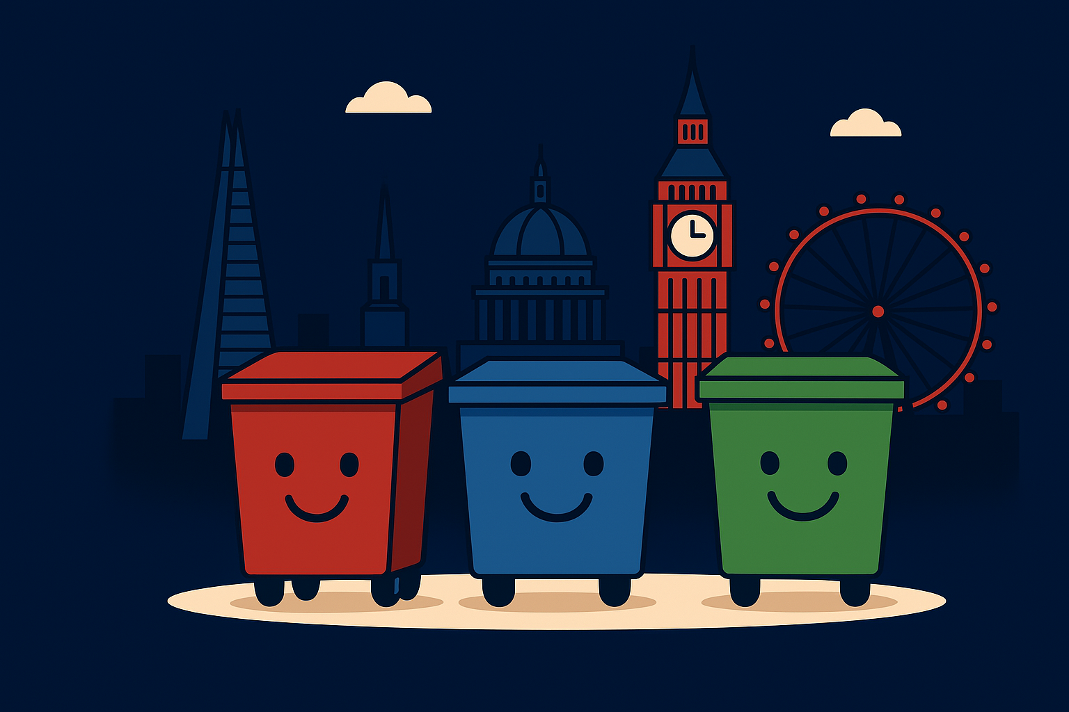 Our friendly bin mascots